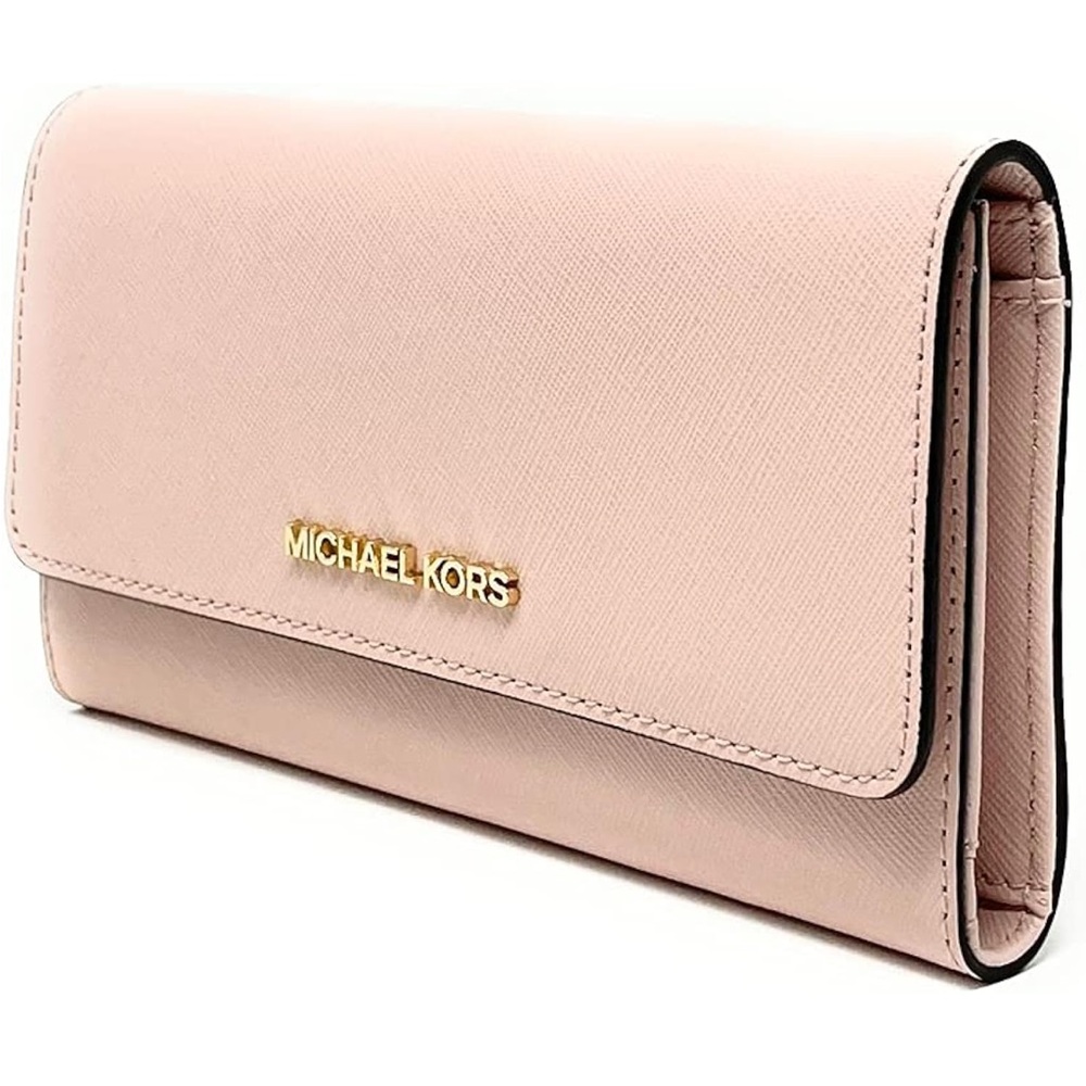Michael Kors Jet Set Travel Crossgrain Leather Tri-Fold Wallet
